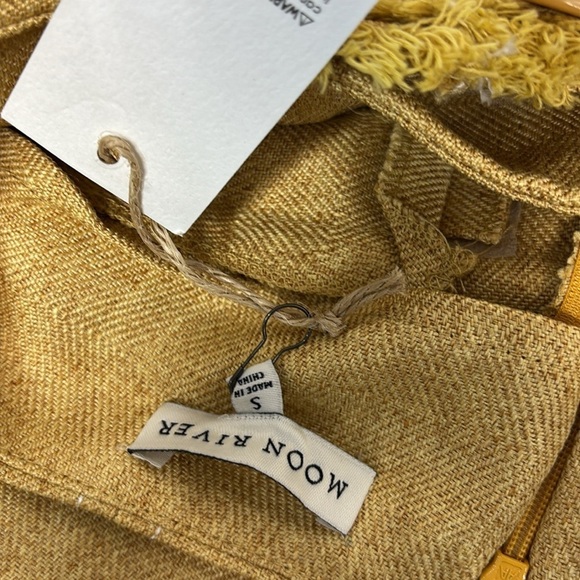 Anthropology Moon River Gold High Waist adjustable belt back zip up Shorts S - Picture 7 of 13